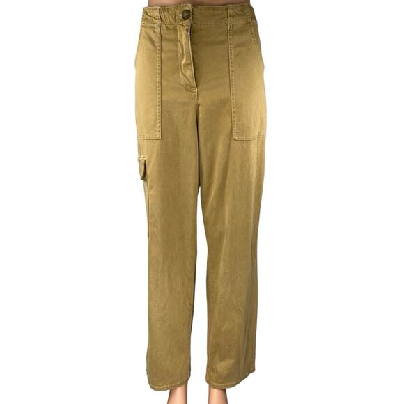 Joie Women's Brown Tan High Waisted Straight Leg Cargo Chino Trousers Pants 10 - Picture 1 of 5